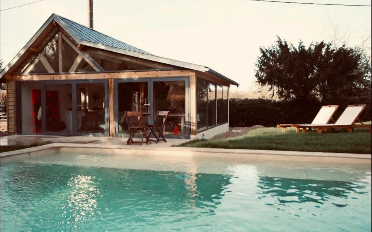 Villa Le loft Normand avec piscine chauffée Saint-Antonin-de-Sommaire Exterior foto